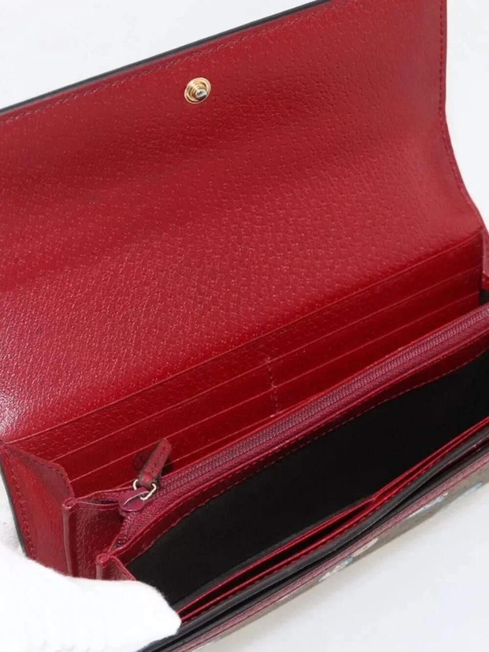 GUCCI Micro GG Supreme Doraemon Long Wallet PVC Beige Gold 647786 Auth 175793A